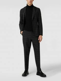 BOSS Relaxed Fit Anzughose Mit Karomuster Modell 'Perin' - Mittelgrau Meliert