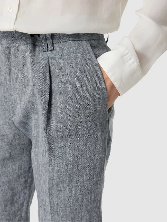 Cinque Leinenhose Mit Bundfalten - Marineblau 3 Cinque Leinenhose Mit Bundfalten - Marineblau – Bild 3