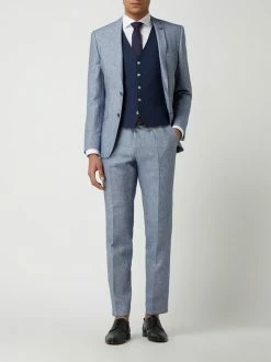 Roy Robson Slim Fit Anzughose Aus Leinenmischung - Marineblau