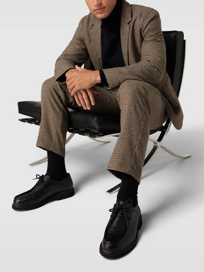 Selected Homme Anzughose Mit Hahnentrittmuster Modell 'REG-TROY TRS' - Mittelbraun 1 Selected Homme Anzughose Mit Hahnentrittmuster Modell 'REG-TROY TRS' - Mittelbraun