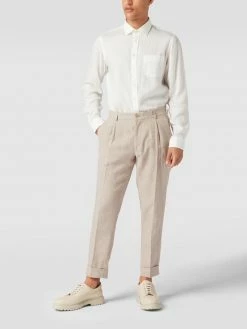 CG - Club Of Gents Oversized Fit Anzughose Mit Strukturmuster - Beige