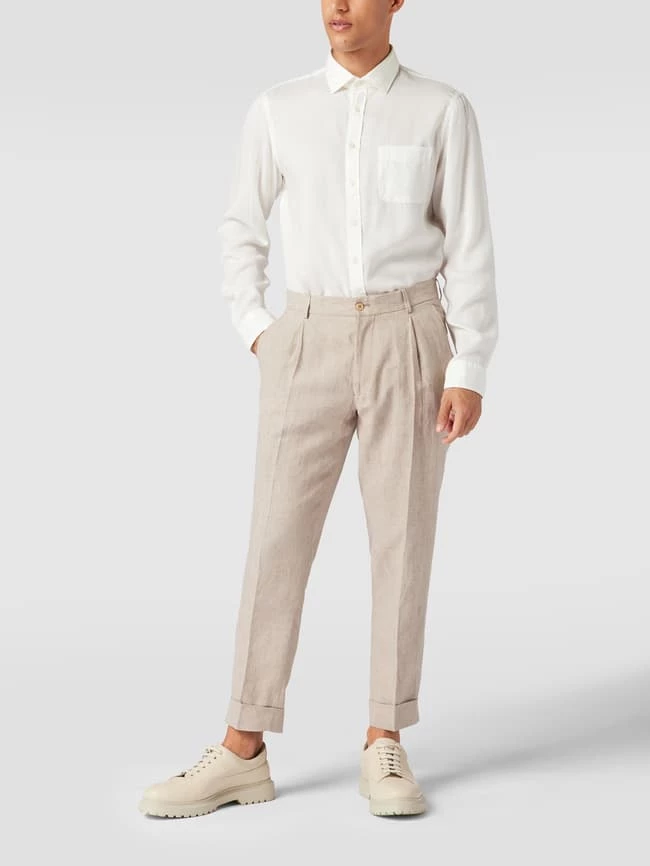 CG - Club Of Gents Oversized Fit Anzughose Mit Strukturmuster - Beige 1 CG - Club Of Gents Oversized Fit Anzughose Mit Strukturmuster - Beige