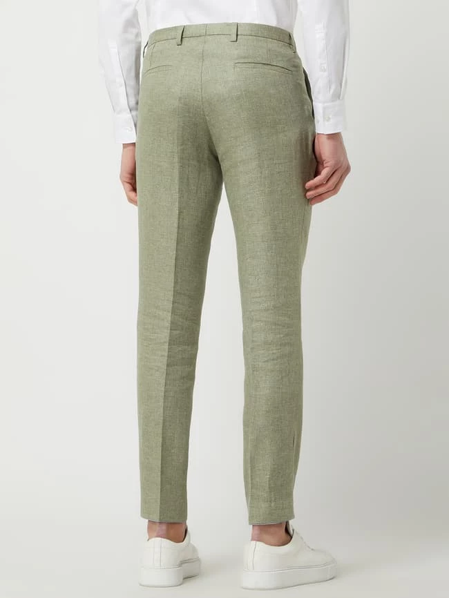 CG - Club Of Gents Slim Fit Anzughose Aus Leinen-Lyocell-Mix Modell 'Paco' - Grün 5 CG - Club Of Gents Slim Fit Anzughose Aus Leinen-Lyocell-Mix Modell 'Paco' - Grün – Bild 5