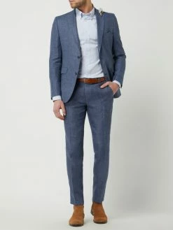CG - Club Of Gents Slim Fit Anzughose Aus Leinen-Lyocell-Mix Modell 'Paco' - Blau