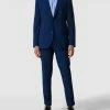 HUGO Slim Fit Anzughose Mit Karomuster - Marineblau