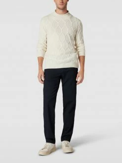 Ralph Lauren Shop 24 Brax Regular Fit Hose Mit Strukturmuster Modell 'Fabio' - Marineblau