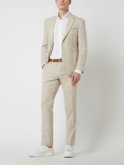 Carl Gross Anzughose Aus Leinenmischung Modell 'Tomte' - Beige