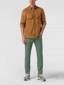 Christian Berg Men Straight Fit Jeans Mit Stretch-Anteil - Hellgrün Meliert