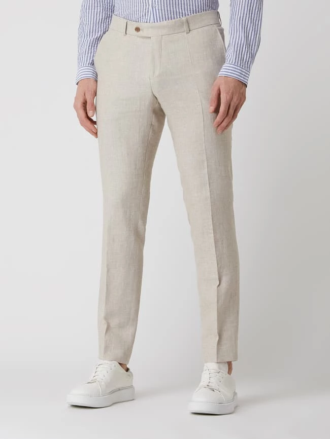 Carl Gross Modern Fit Hose Aus Leinenmischung Modell 'Tomte' - Beige 4 Carl Gross Modern Fit Hose Aus Leinenmischung Modell 'Tomte' - Beige – Bild 4