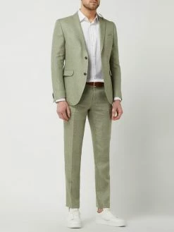 CG - Club Of Gents Slim Fit Anzughose Aus Leinen-Lyocell-Mix Modell 'Paco' - Grün