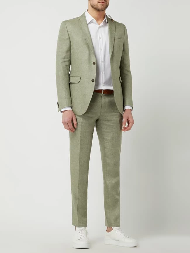 CG - Club Of Gents Slim Fit Anzughose Aus Leinen-Lyocell-Mix Modell 'Paco' - Grün 1 CG - Club Of Gents Slim Fit Anzughose Aus Leinen-Lyocell-Mix Modell 'Paco' - Grün