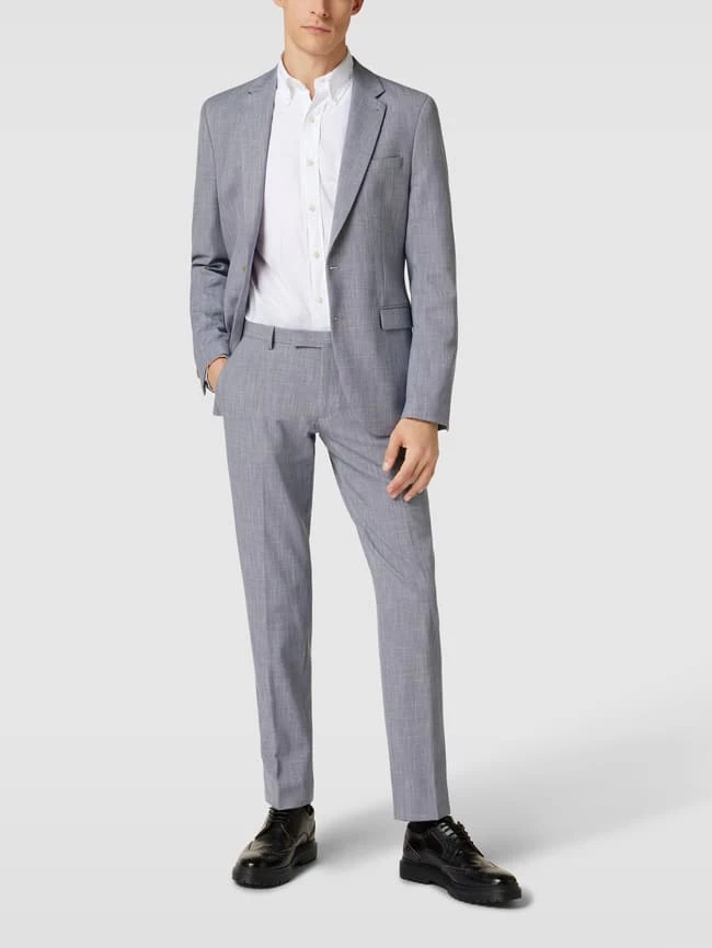 MCNEAL Anzughose Mit Strukturmuster - Blau 1 MCNEAL Anzughose Mit Strukturmuster - Blau