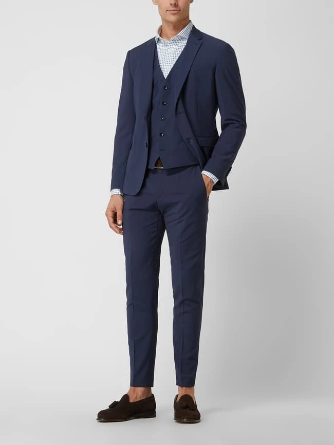 Strellson Anzughose Mit Bügelfalten - Dunkelblau 1 Strellson Anzughose Mit Bügelfalten - Dunkelblau