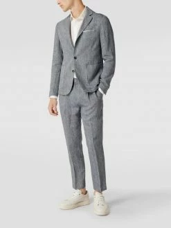 Cinque Leinenhose Mit Bundfalten - Marineblau