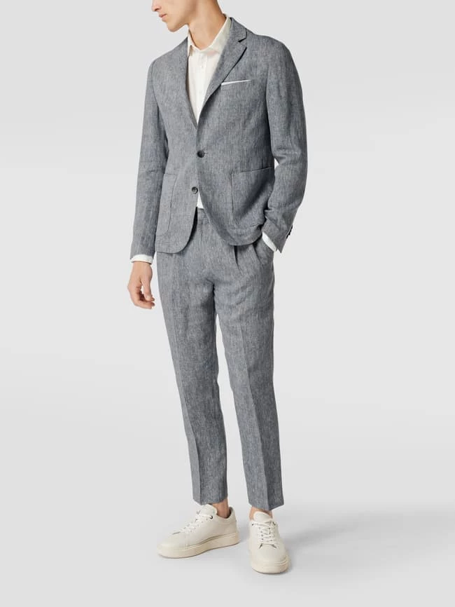 Cinque Leinenhose Mit Bundfalten - Marineblau 1 Cinque Leinenhose Mit Bundfalten - Marineblau