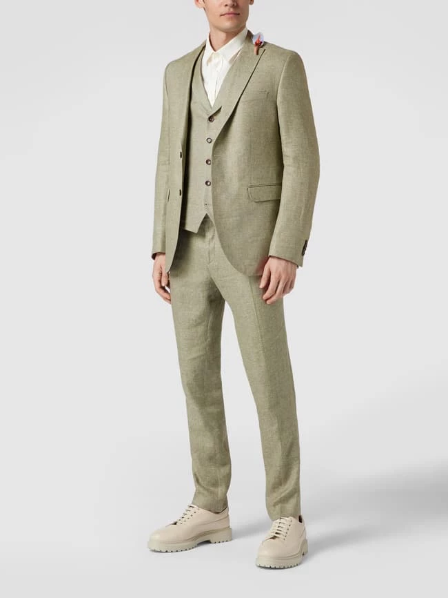 CG - Club Of Gents Anzughose Mit Leinen - Grün 1 CG - Club Of Gents Anzughose Mit Leinen - Grün