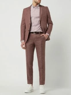 CG - Club Of Gents Slim Fit Anzughose Aus Leinen-Lyocell-Mix Modell 'Paco' - Rot