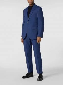 Christian Berg Men Anzughose In Gerader Passform Mit Webmuster - Royalblau