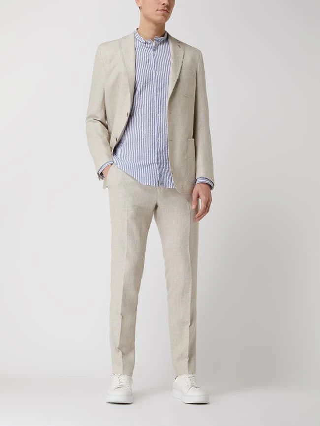 Carl Gross Modern Fit Hose Aus Leinenmischung Modell 'Tomte' - Beige 1 Carl Gross Modern Fit Hose Aus Leinenmischung Modell 'Tomte' - Beige