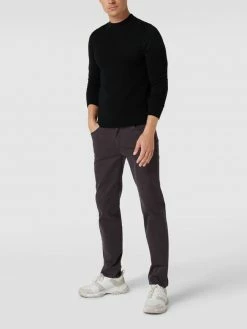 Ralph Lauren Shop 6 Brax Straight Fit Chino Mit Label-Detail Modell 'Cadiz' - Mittelgrau