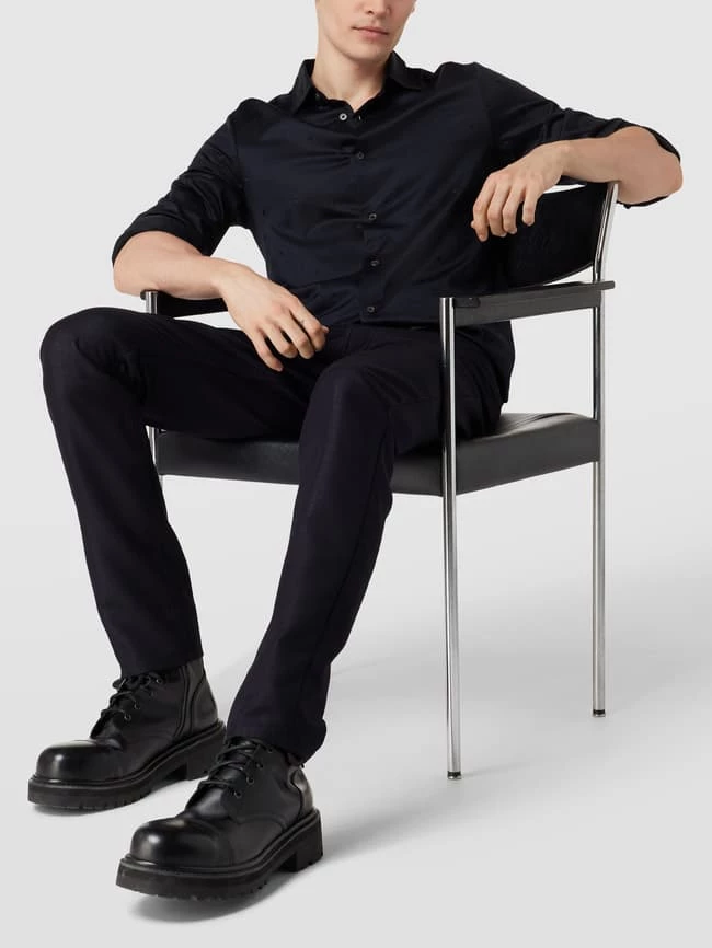 Emporio Armani Stoffhose Mit Lyocell-Anteil Modell 'Wool Look Pocket' - Marineblau 1 Emporio Armani Stoffhose Mit Lyocell-Anteil Modell 'Wool Look Pocket' - Marineblau