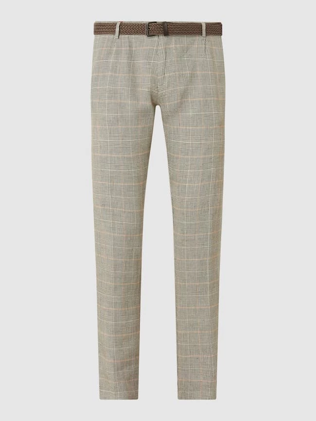 CG - Club Of Gents Anzughose Aus Leinenmischung Modell 'Cody' - Grün 1 CG - Club Of Gents Anzughose Aus Leinenmischung Modell 'Cody' - Grün