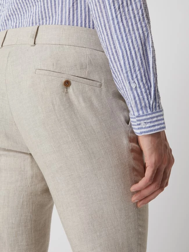 Carl Gross Modern Fit Hose Aus Leinenmischung Modell 'Tomte' - Beige 3 Carl Gross Modern Fit Hose Aus Leinenmischung Modell 'Tomte' - Beige – Bild 3